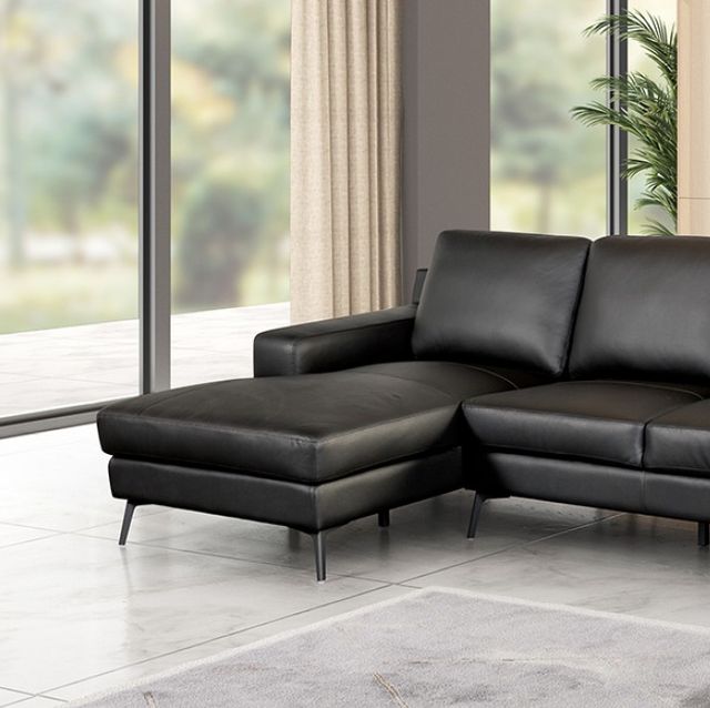 Furniture of America® Stordal Black Sectional with Left Chaise-2
