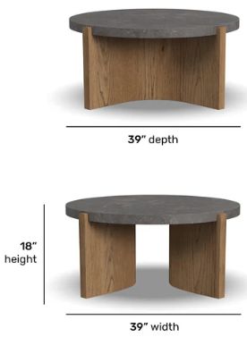 Flexsteel® Eclipse Gray Round Coffee Table with Brown Base-2