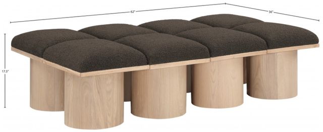 Meridian Furniture Pavilion 8-Piece Brown/Natural 62" Modular Bench Set-2