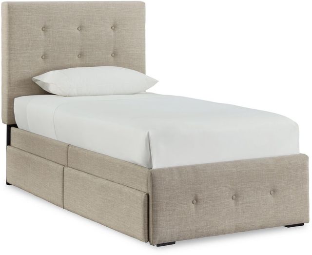 Signature Design by Ashley® Gladdinson Gray Twin Upholstered Storage Bed-0