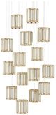 Currey & Company Daze Multi-Drop Antique Brass/Painted Silver/White Pendant Lighting-1