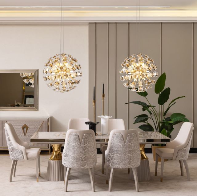Michael Amini® Carmela Shimmer Ivory Dining Table-1