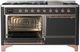 Ilve® Majestic III 60" Graphite Matte Pro Style Dual Fuel Natural Gas Range with Solid Door and Copper Trim-2