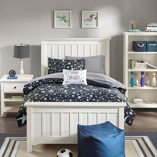 Olliix by Mi Zone Kids Starry Night Charcoal Full/Queen Complete Bed and Sheet Set-0