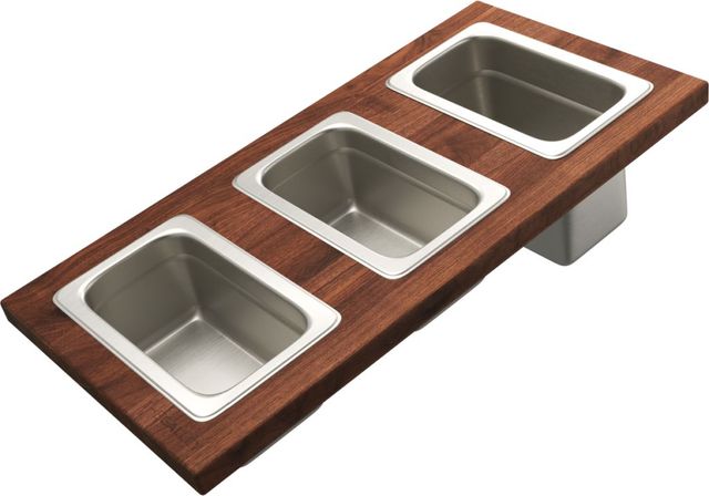The Galley® American Black Walnut Upper Tier Condiment Serving Board-0