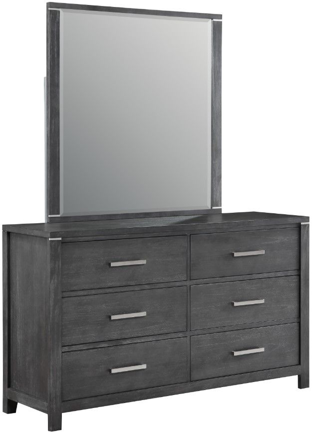 New Classic® Home Furnishings Odessa 4-Piece Charcoal Gray Queen Panel Bedroom Set-3