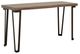 International Furniture Direct Natural Parota Brown Sofa Table with Black Base-0