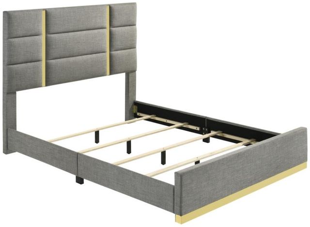 Coaster® Ines Gray Eastern King Upholstered Panel Bed-1