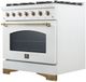 FORNO® Antico Series Alta Qualita 36" White and Antique Brass Pro Style Gas Range-3