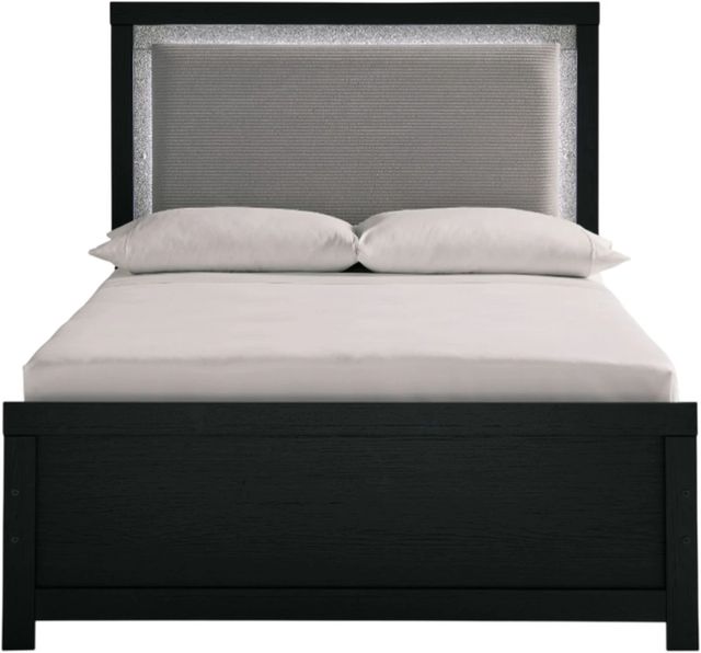 Signature Design by Ashley® Maeling Black Full Upholstered Panel Bed-3