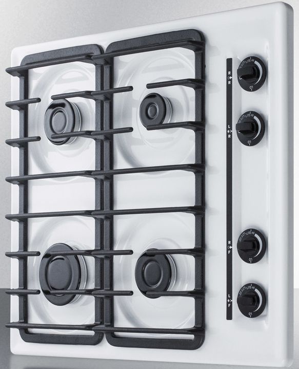 Summit® 24" White Gas Cooktop-1