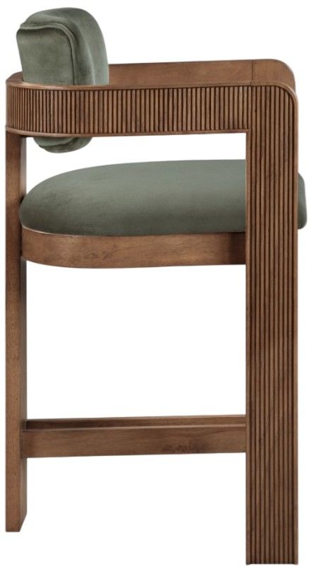 Meridian Furniture Sacha Green/Brown Upholstered Counter Stool-3