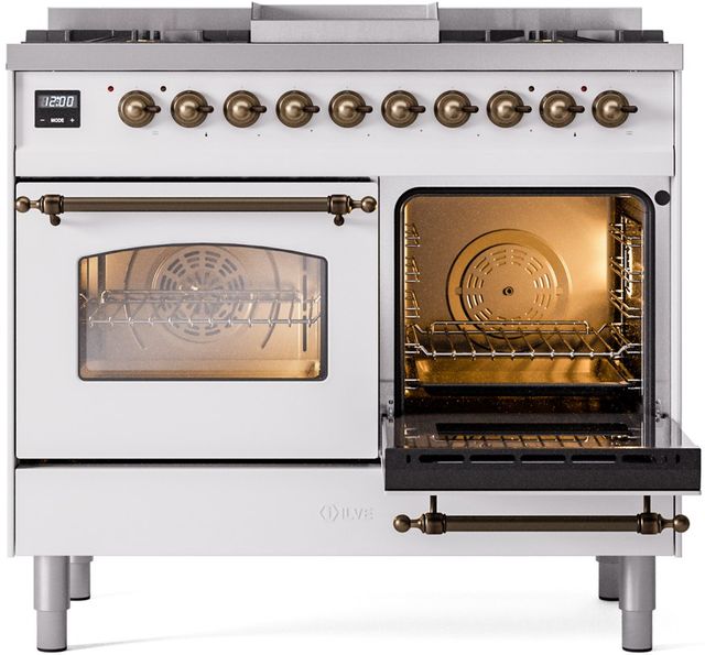 Ilve® Nostalgie II Series 40" White Pro Style Dual Fuel Range-3