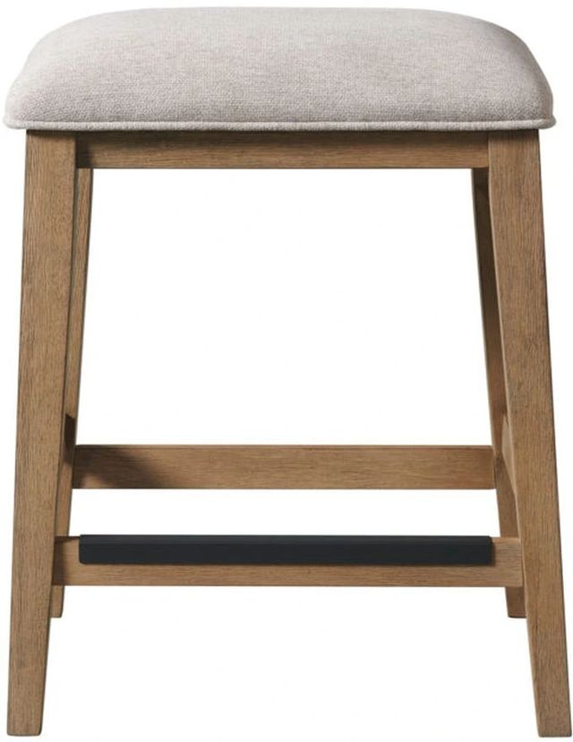 Intercon Landmark Beige/Weathered Oak Backless Stool-2
