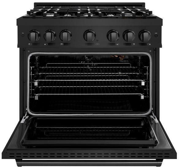 ZLINE Classic 36" Black Stainless Steel Pro Style Gas Range -1