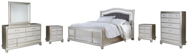 Signature Design by Ashley® Coralayne 6-Piece Gray Queen Panel Bed Set-0