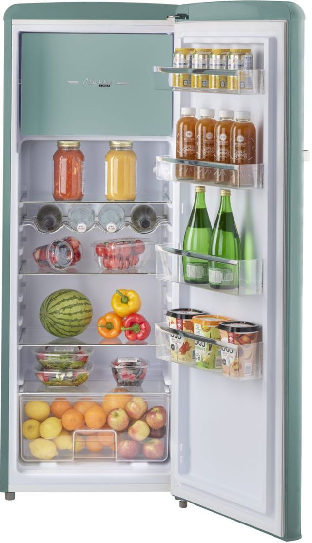 Unique® Appliances Classic Retro 8 Cu. Ft. Ocean Mist Turquoise Counter Depth Top Freezer Refrigerator-2