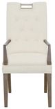 Fairfield® Customizable Entree Dining Nickel Metal Pull Tall Button Back Arm Chair-1