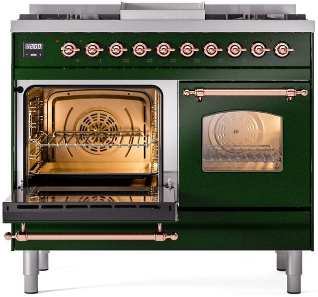 Ilve® Nostalgie II Series 40" Emerald Green Pro Style Dual Fuel Range-2