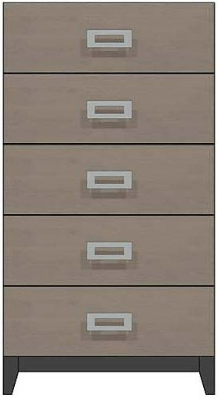 Country View Woodworking Customizable American Modern Brown Maple 28'' 5-Drawer Wood Legs Chest-0