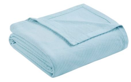 Olliix by Madison Park Liquid Cotton Blue Twin Blanket-0