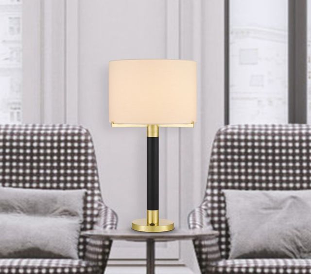 Cal® Lighting & Accessories Goldston Antique Brass/Black Table Lamp-2