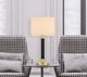 Cal® Lighting & Accessories Goldston Antique Brass/Black Table Lamp-2