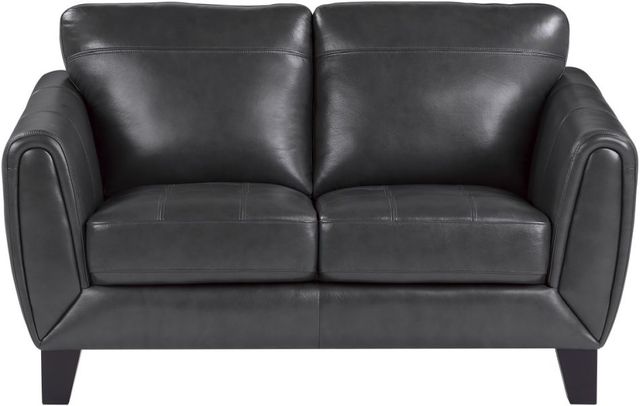 Homelegance® Spivey Dark Gray Leather Loveseat-2
