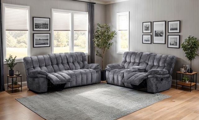 Furniture of America® Hieronymus Dark Gray Glider Recliner Chair-1