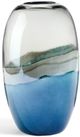 Giftcraft Blue/Turquoise/White Large Handmade Glass Vase-0