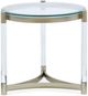 Magnussen Home® Silas Glass Top Round End Table with Platinum Acrylic Base-1