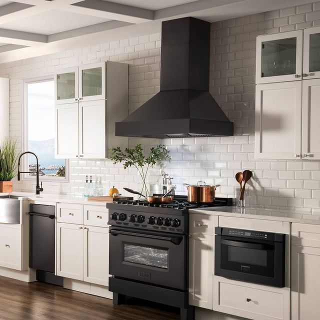 ZLINE 36" Black Stainless Steel Wall Mounted Range Hood -1