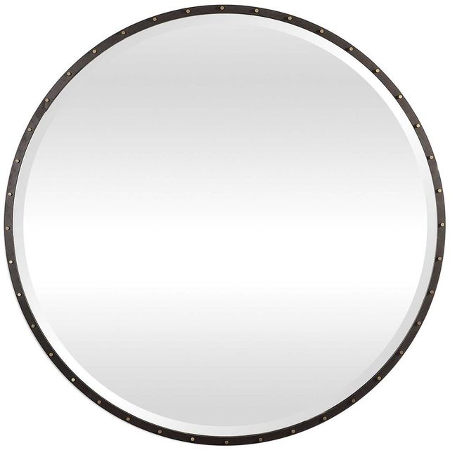 Uttermost® Benedo Black Round Mirror-0