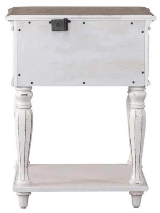 Liberty Furniture Magnolia Manor Antique White/Weathered Bark Open Nightstand-4