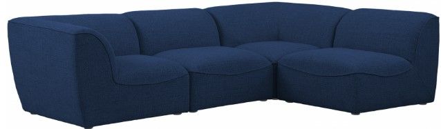 Meridian Furniture Miramar 4-Piece Navy Modular Sectional Sofa Set-0