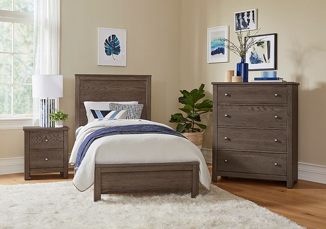 Vaughan-Bassett Fundamentals Gray Twin Panel Bed-1