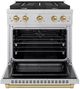 ZLINE Autograph Edition Paramount 30" Satin Stainless Steel Pro Style Dual Fuel Range with Champagne Bronze Accents-1