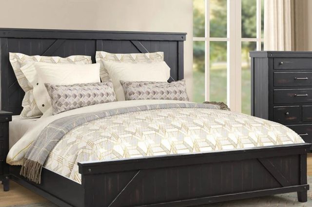Bernards Spruce Creek Black King Panel Bed-1