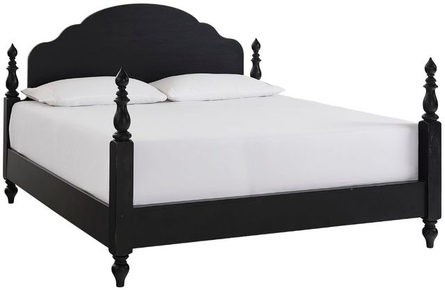 aspenhome® Caroline Soft Black Queen Poster Bed-2