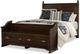 Vaughan-Bassett Laurel Tobacco King Poster Bed With Storage Bench-0