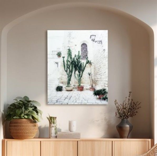 YHD Courtyard Sanctuary Glass Print-1