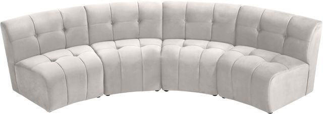 Meridian Furniture Limitless 4-Piece Cream Velvet Modular Sectional-1