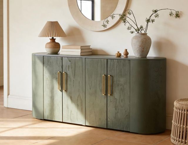 International Furniture Direct Balam Green Console-1