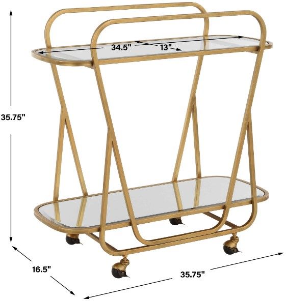 Uttermost® Swain Brass Serving Cart-2