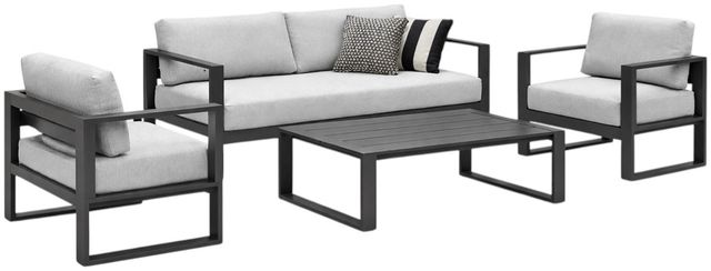 Intercon Navarro 4-Piece Mocha Aluminum/Fabric Outdoor Conversational Set-0