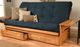 Kodiak Furniture Phoenix Suede Navy/Butternut Queen Futon with Mattress and Storage Drawers-1