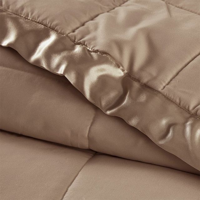 Olliix by Madison Park Brown All Season Hypoallergenic Microfiber Down Alternative Full/Queen Windom Blanket-1