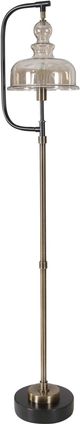 Uttermost® Elieser Antiqued Brushed Brass/Rusted Aged Black Floor Lamp-0