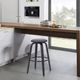 Armen Living Harbor Black/Gray Swivel Bar Stool-1