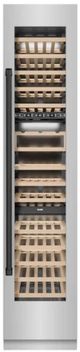 ZLINE Autograph Edition 18 in. 9 Cu. Ft. Triple Zone 68 Bottle Right Hinge Column Wine Cooler in Stainless Steel with Matte Black Accents-0